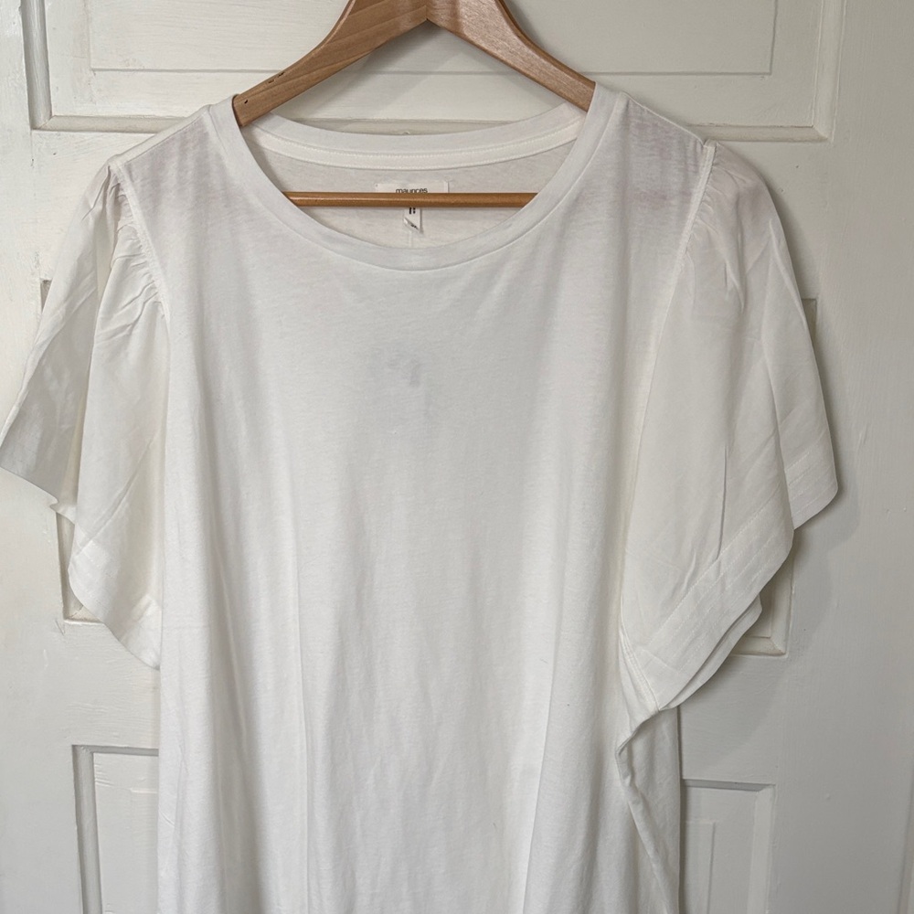 Maurices - New Women's White Tee Top with butterfly sleeves - size 3X - Picture 2 of 6